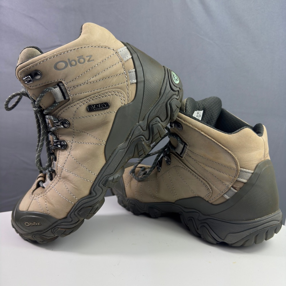 Oboz Bridger Mid B-DRY Womens Size 9.5 W Wide Brown Waterproof Hiking Boots